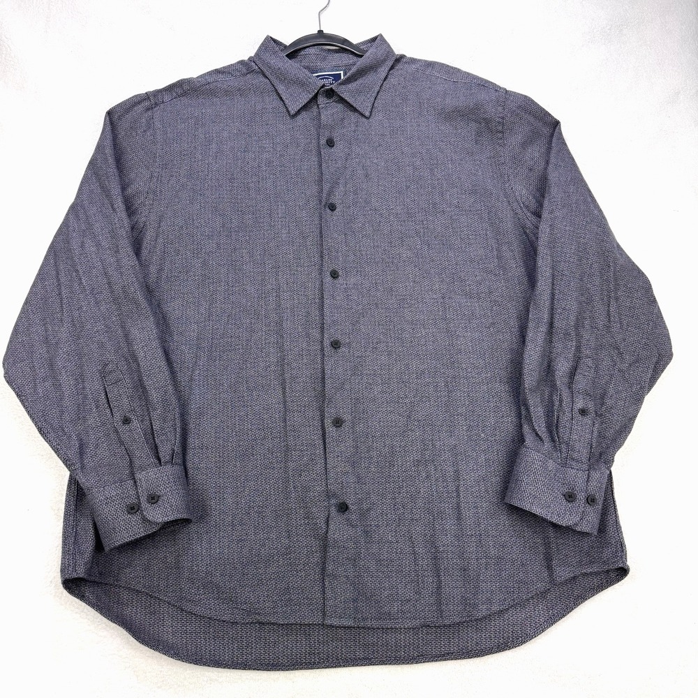 Charles Tyrwhitt Shirt Men 2XL Charcoal Classic Textured Flannel L/S